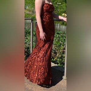 Prom dress copper colored